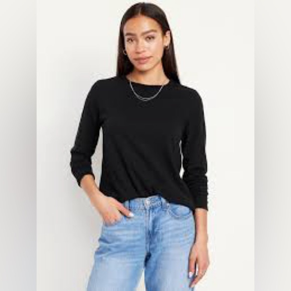 Black Old Navy Ribbed Long Sleeve crew neck medium